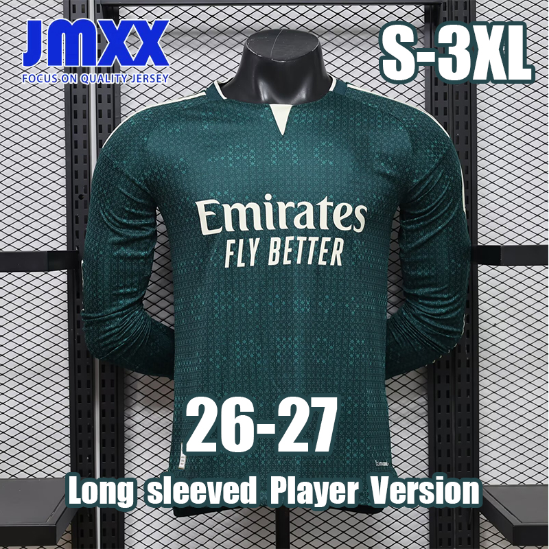 3XL XXXL JMXX 26 27 Long sleeved Player Version Reales Madrides Soccer Jersey Home Away Third Green Special Pre Match Mens Uniform Football Man Shir