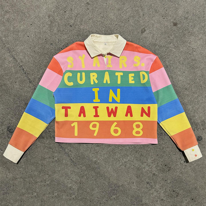 Strtwear Retro Letters Elements Polo Shirt Women Mens Loose Sports Hip-hop Sweatshirt Y2K High Strt Fashion Top L26725