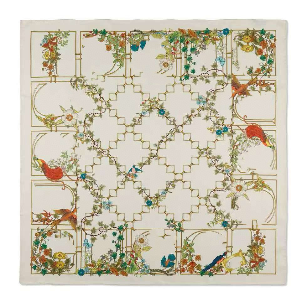 2026 GG brand New Designer 90cm square ladies multi purpose fashionable lightweight twill silk scarf suitable for spring and autumn