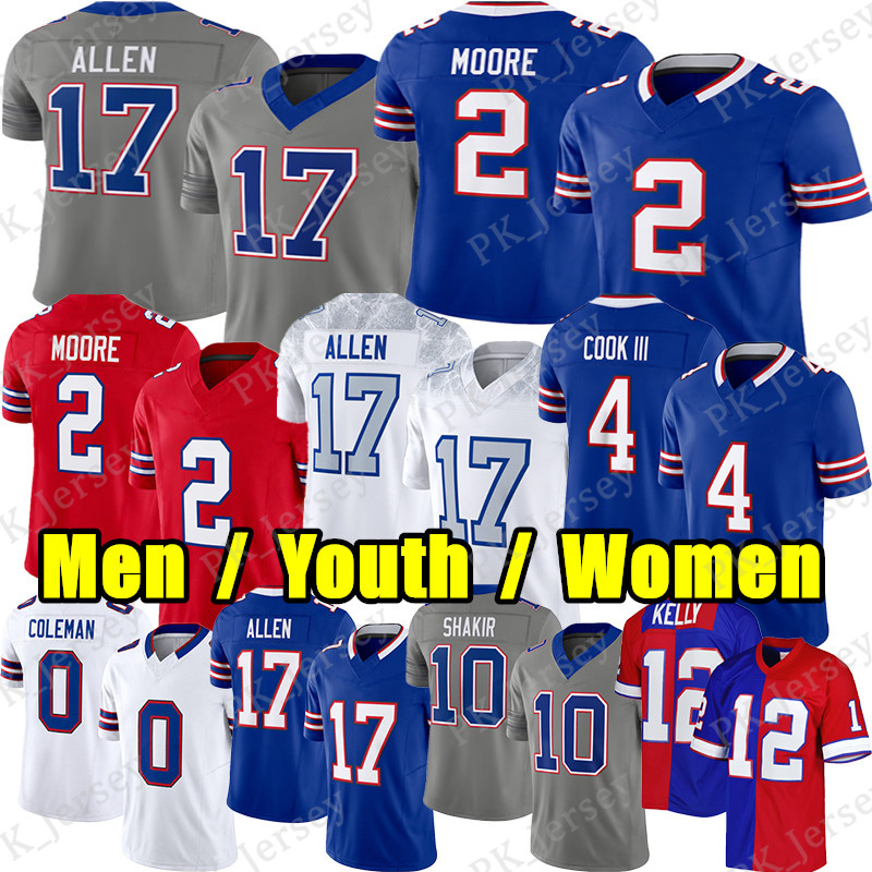 Buffalo Billss jersey 2026 Football Jersey Josh Allen DJ Moore Keon Coleman James Cook III Khalil Shakir Dawson Knox Dalton Kincaid Dion Dawkins