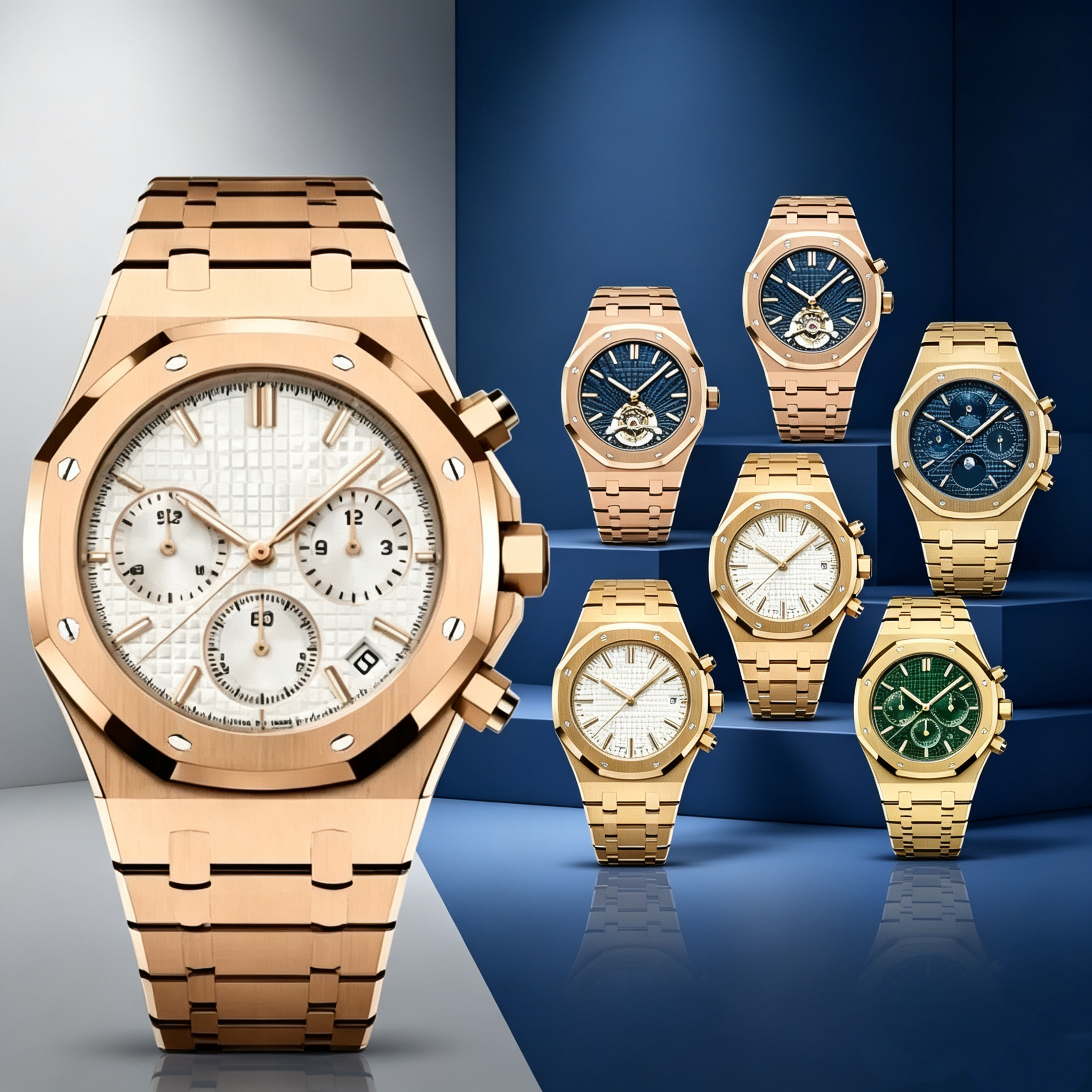 Jason007 Mens 40MM Automatic Chronograph Watch - High-End Luxury Designer Business Watch with 904L Stainless Steel Quartz Movement