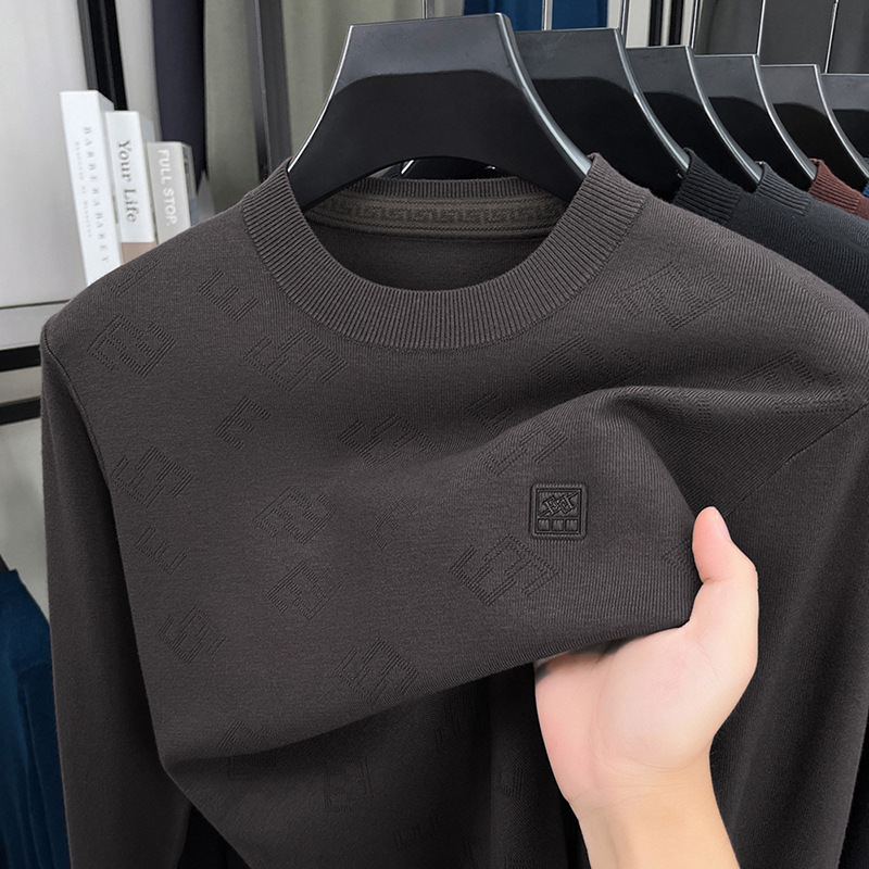 Luxury Brand Designer Clothes High-Quality Knitted Sweater For Men, Round Neck, New Autumn And Winter Style, Jacquard Knit, Solid Color, Casual Men&