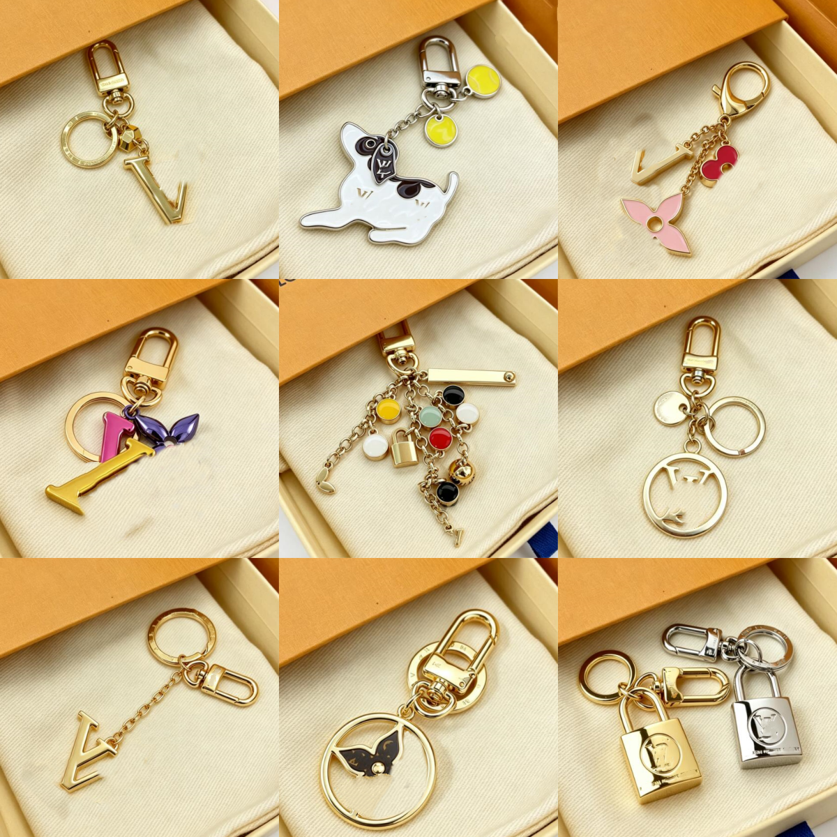 Luxury Bag Charms Designer Keychain Confetti Monogram Keyring Initials Spring Street Spring Street Lock Metal Classic Handbag Key Chain Designer Pur