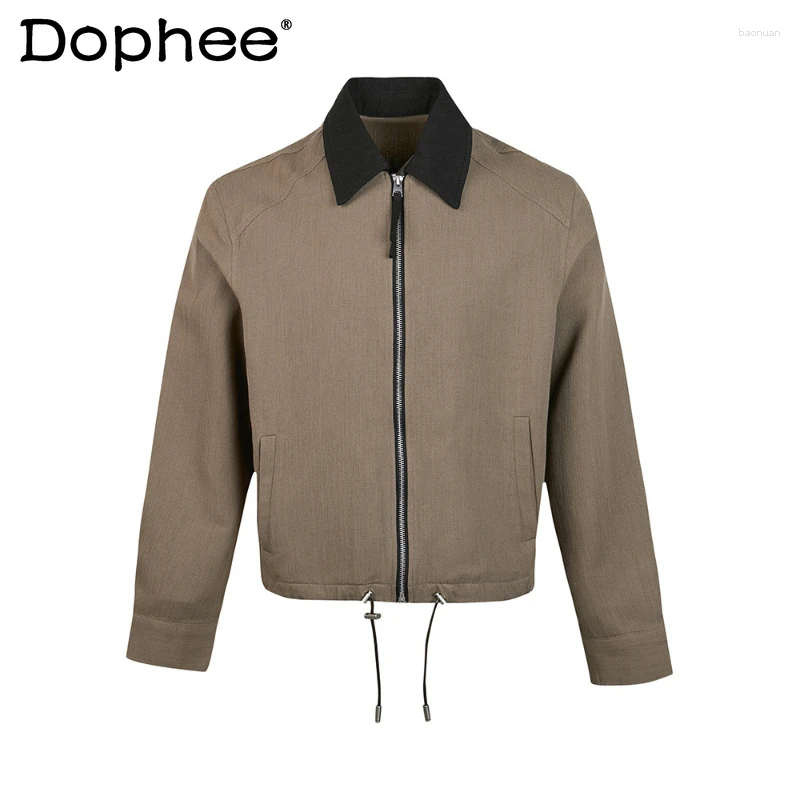 Men's Jackets Men Women 2026 Spring Autumn Fashion High end Loose Comfort Coat Tops Long Sleeve Simple Color Matching Lapel Coats 7e