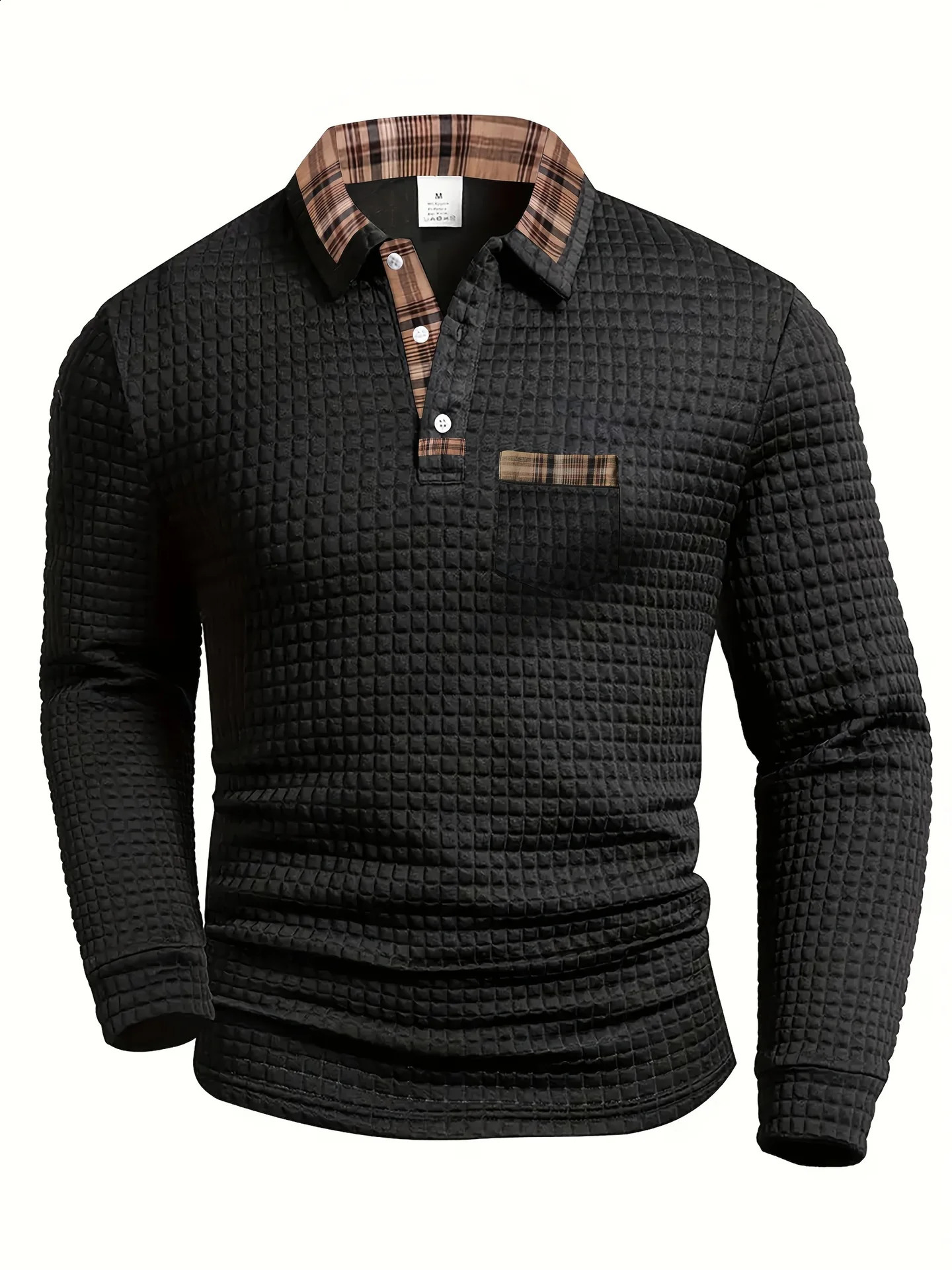 2026 Male Spring and Autumn Europe Men Knitted Grid Texture Casual Large hoodie Jumper Small Plaid Jacquard clothing 260819 bd
