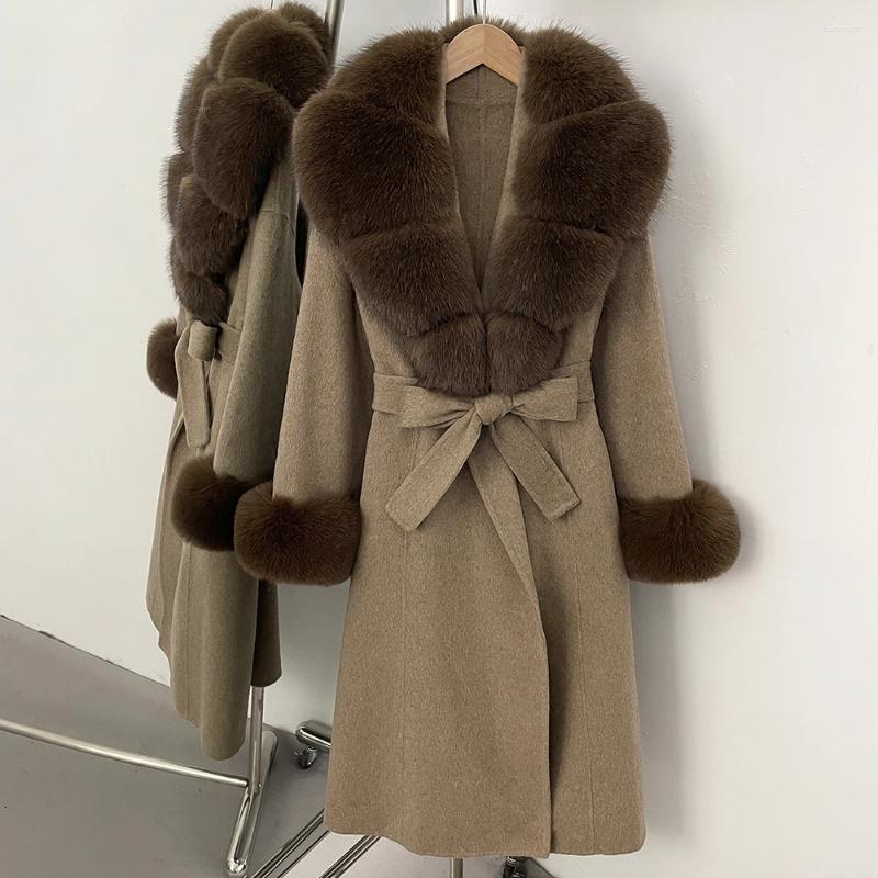 Women's Fur Faux Jacket Warm Clothes For Women Female Woolen Spring Long Sleeves Wool Coat Autumn Winter Artificial ef