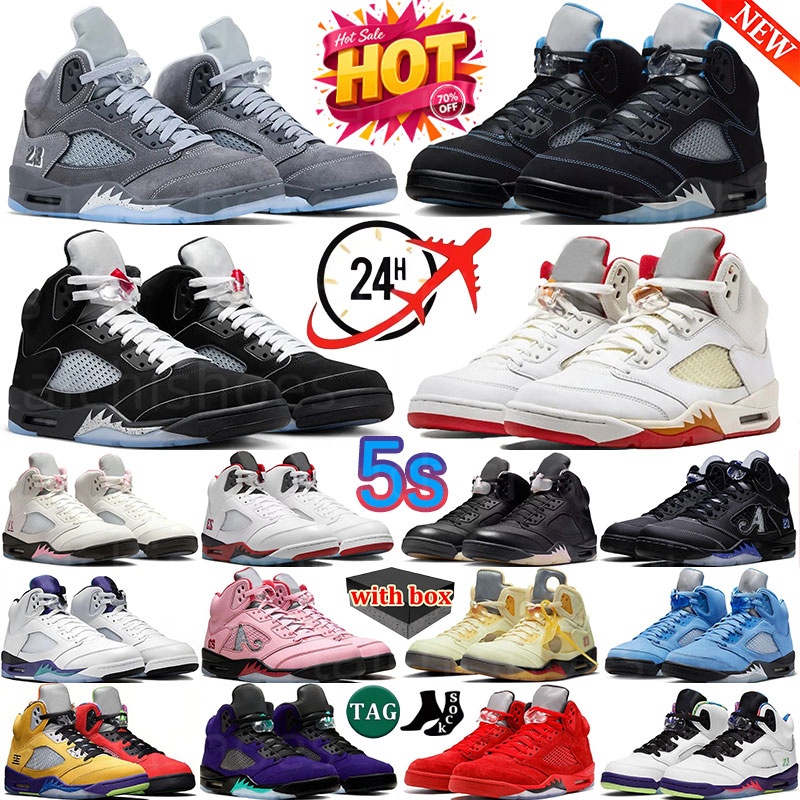 Chaussures de basket-ball de créateurs 5S 5 Baskets pour hommes Femmes Noir Métallisé Réimaginé Black Muslin International Flight OG UNC Oregon B