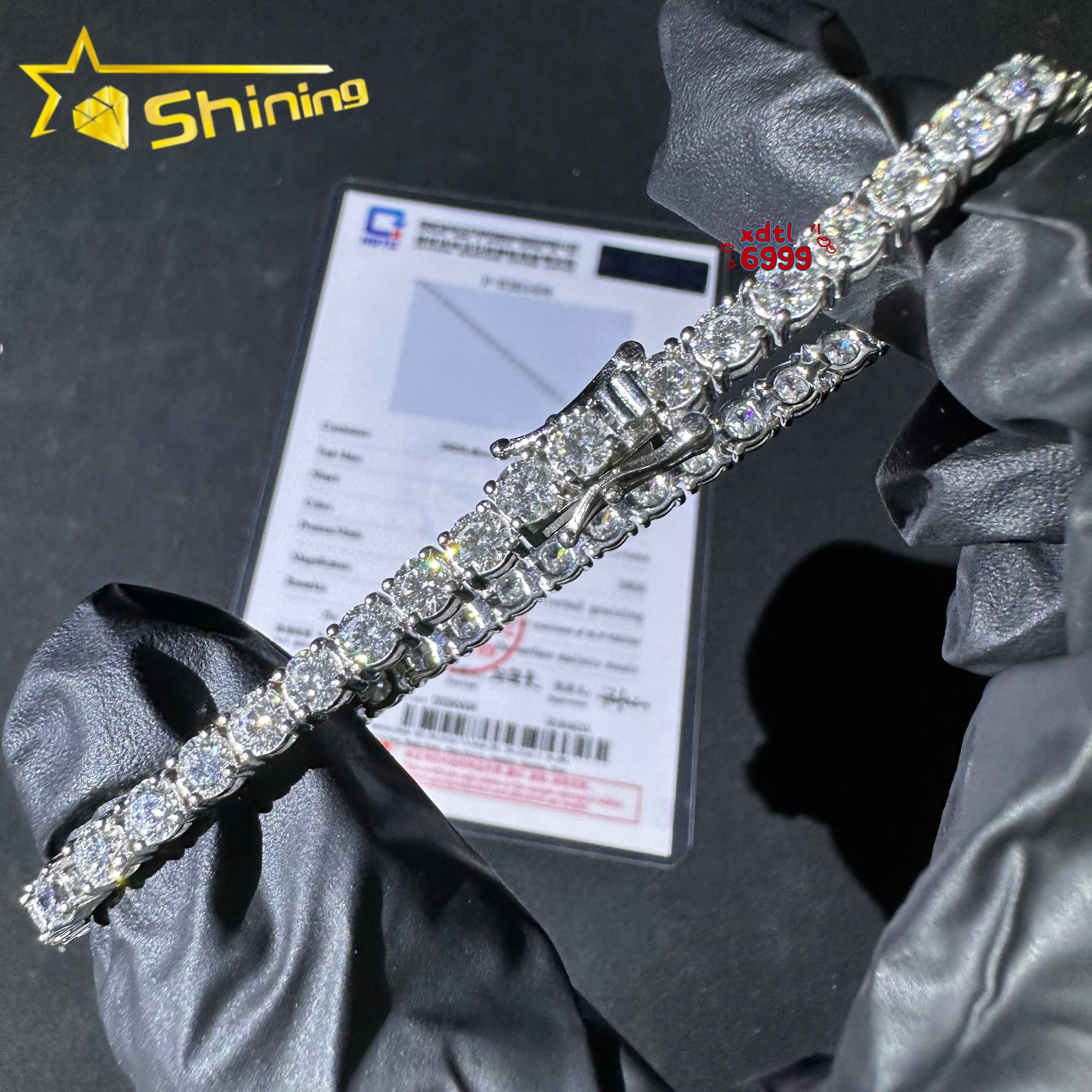 Fine Jewelry Lab Grown Diamond Tennis Bracelet 3MM Solid Silver Diamond Jewelry