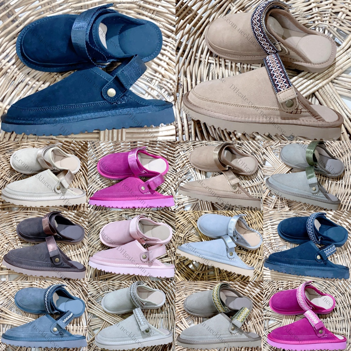 Designer Womens Mens Clogs Chestnut Black Goldencoast Slippers Australia Winter Slides Fur Pink Classic Boots Leather Sand Grey Brown