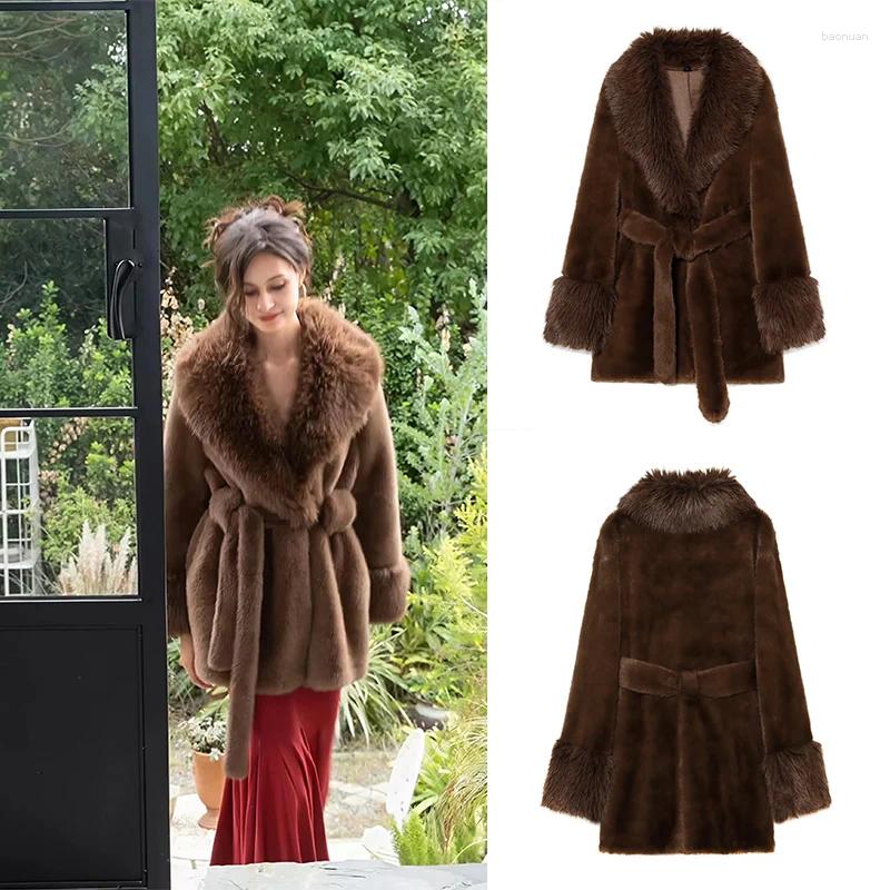 Women's Fur Guobioziy Coat 2026 Autumn And Winter Style Brown Design European Casual Fashion Trend For Everyday Wear 82