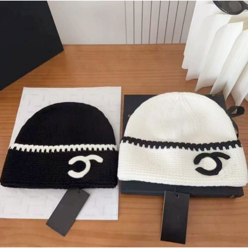 Knitted Designer Beanie Women Winter Hat Luxury Bonnet Warm Black White Grey Simple Vintage Trendy Skull Caps For Women Men Classic Daily Outdoor Fa