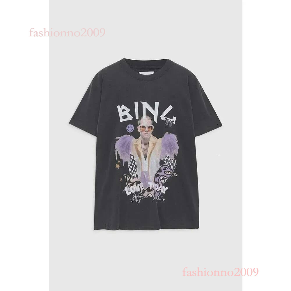 Anine Bingtshirt Designer Popular Letter Pattern Tops Classic Trend Graphic High Quality Versatile AB Tshirts Summer Leisure Round Neck Anine Bingg