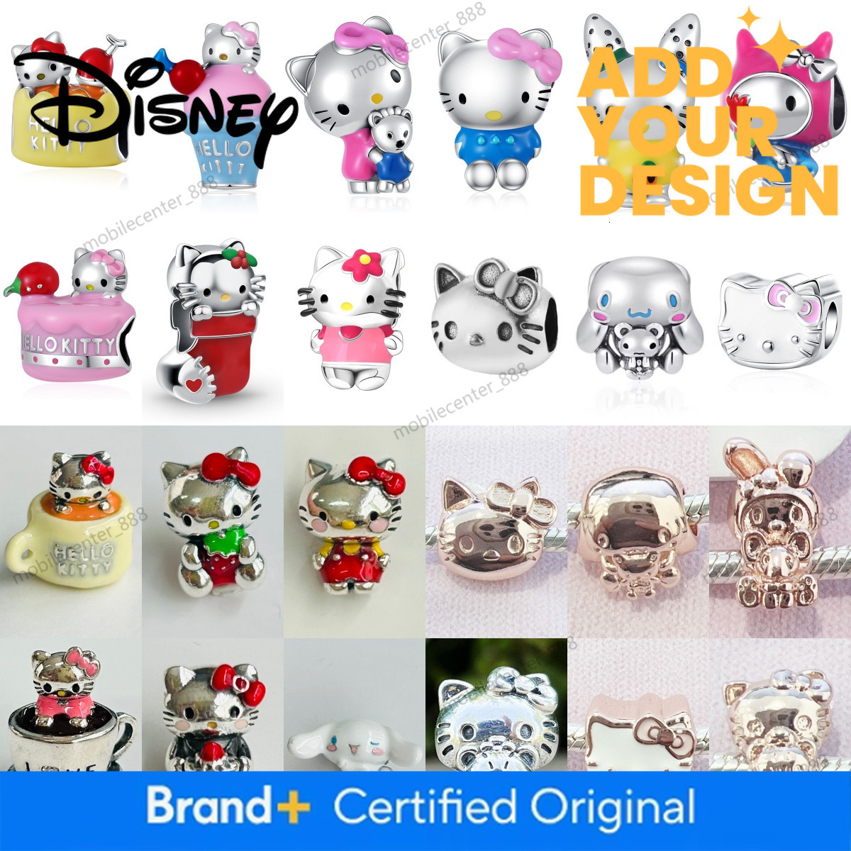 2026 Hot Selling 925 Silver Cute Hello Kitty Bead Charm Fit Original Bracelet DIY Accessories Exquisite Jewelry 6b