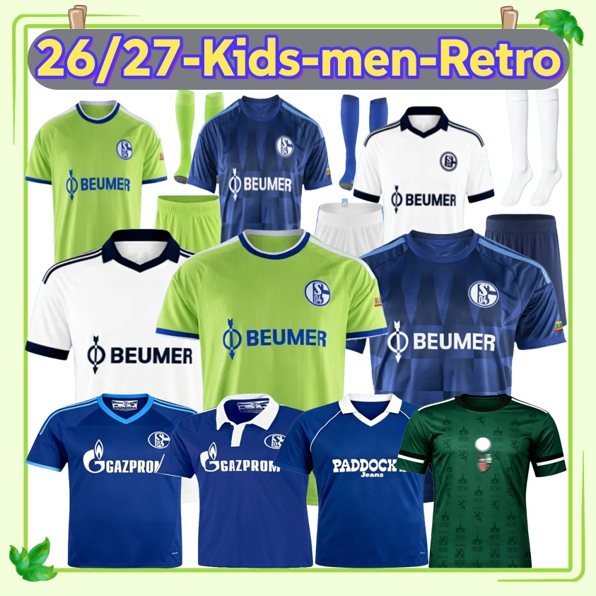 26 27 FC Schalke 04 DZEKO Soccer Jerseys 150th anniversary Retro 1984 93 97 2010 12 Football Shirts Schalke 2025 2026 SYLLA LASME KARAMAN GOMIS Men