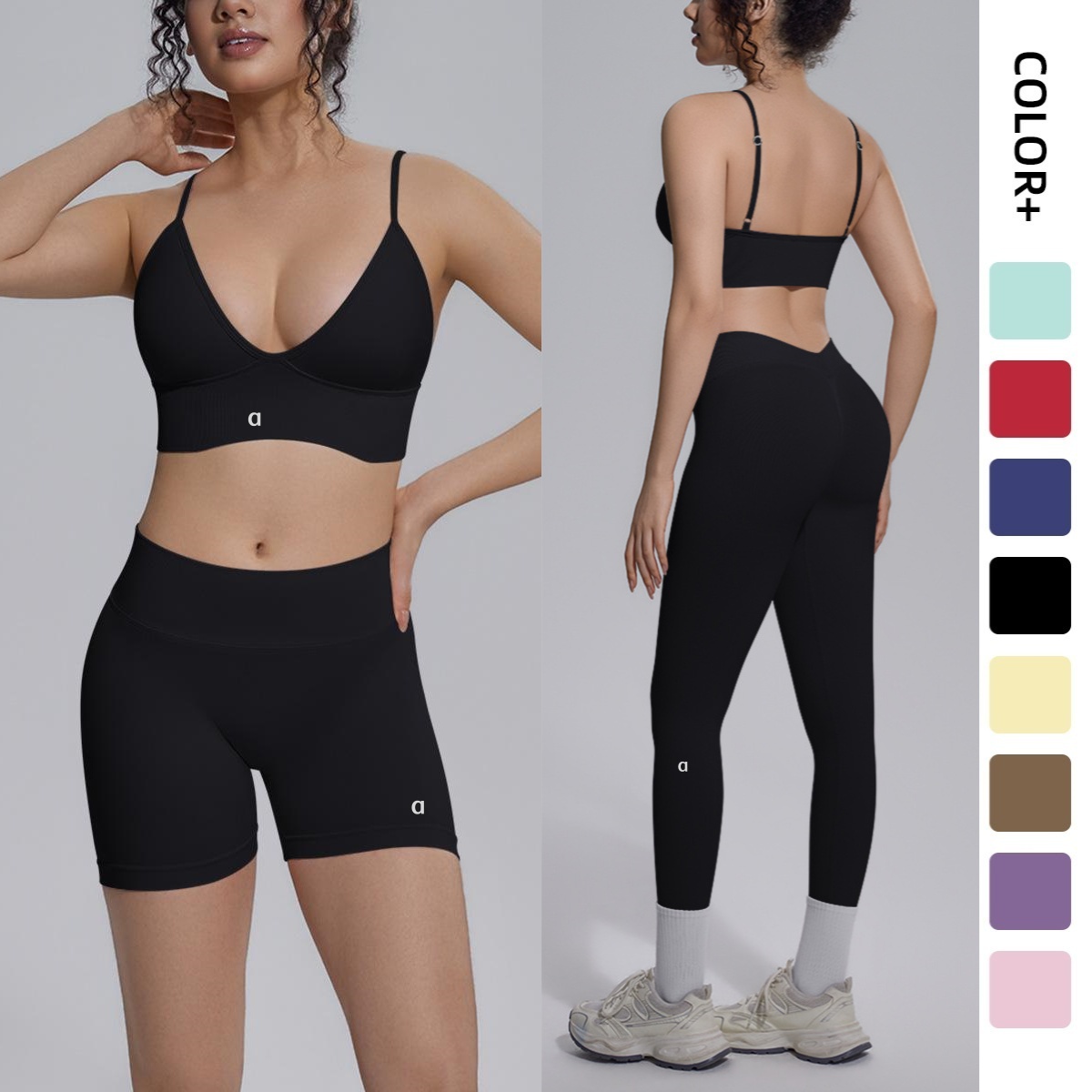 2318A Women's Seamless Tight Sports Bra Three-Inch High Waisted Peach Gym Shorts Running Tights Breathable Fitness Yoga Pants Yoga Set Workouts