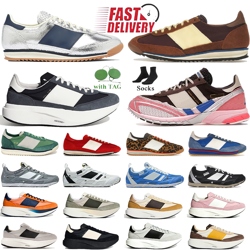 SL 72 OG RS baskets hommes femmes cuir vintage sneakers basses imprimé léopard bleu écarlate jaune royal extérieur mode SL72 trainers