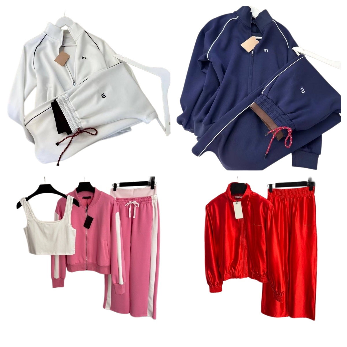 Womens coats tracksuits designer sweatshirt women sweatsuit vintage zipper bomber jackets loose pants suit female spring fashion lady running vest s