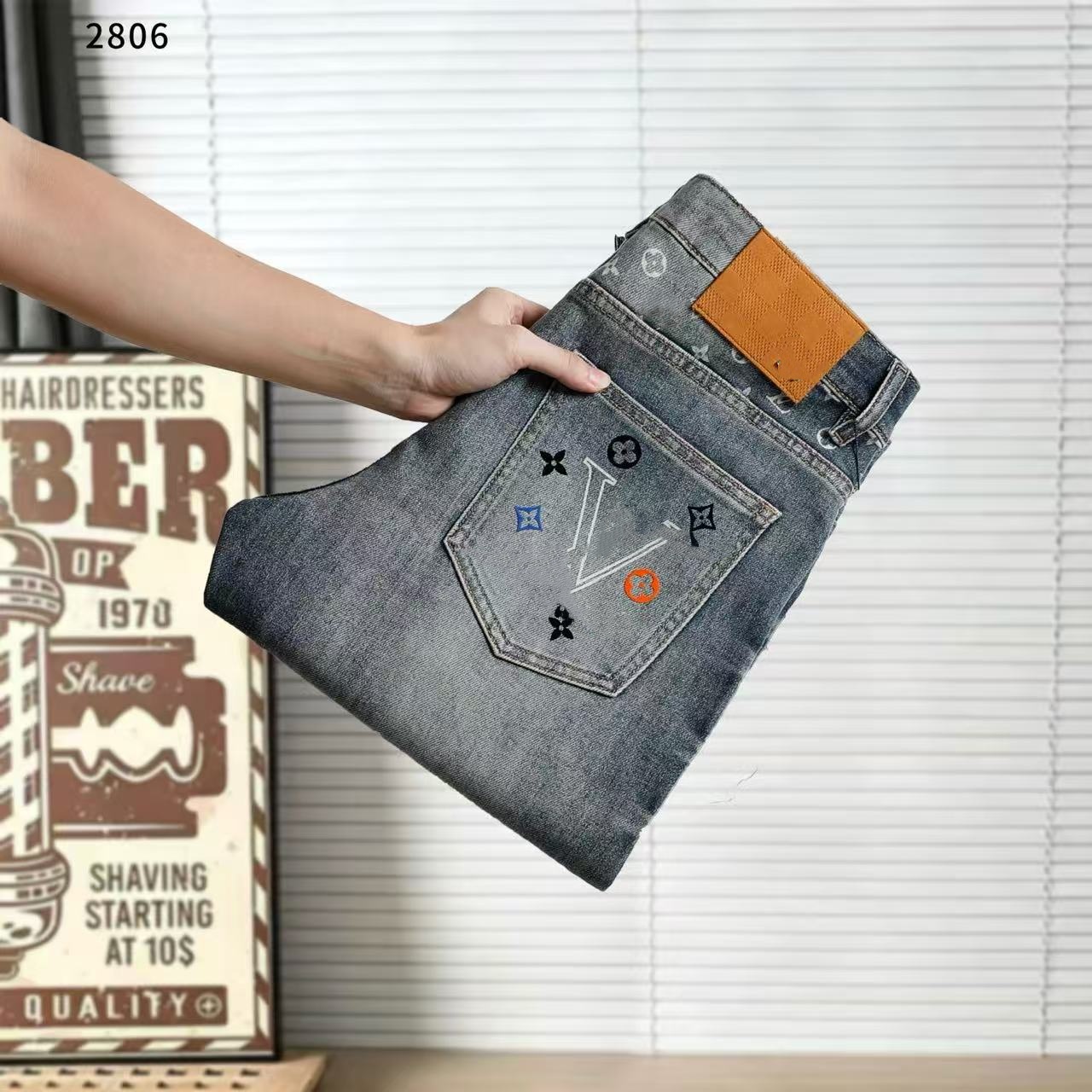 Men's Jeans designer Jeans high-quality denim washed motorcycle slim-fit motorcycle jeans WW84