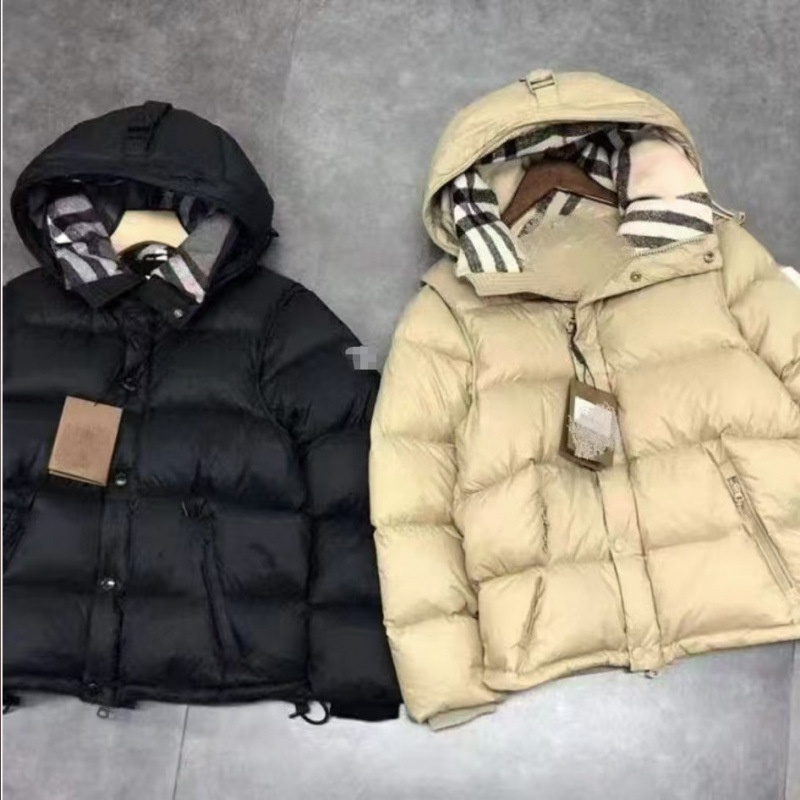 Buburry Parkas Down Jacket Designer Luxury Puffer Jacket Men Burburyness Jacket Casual Fashion Warm Zipper Up Coats Plaid Lining Thick Quilted Down
