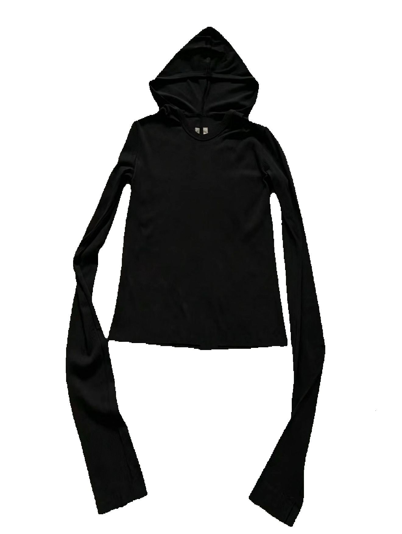 Haut à manches longues et capuche pour femme, tricot côtelé Semi-transparent, Style foncé, de styliste, nouvelle collection printemps/été 2026, l