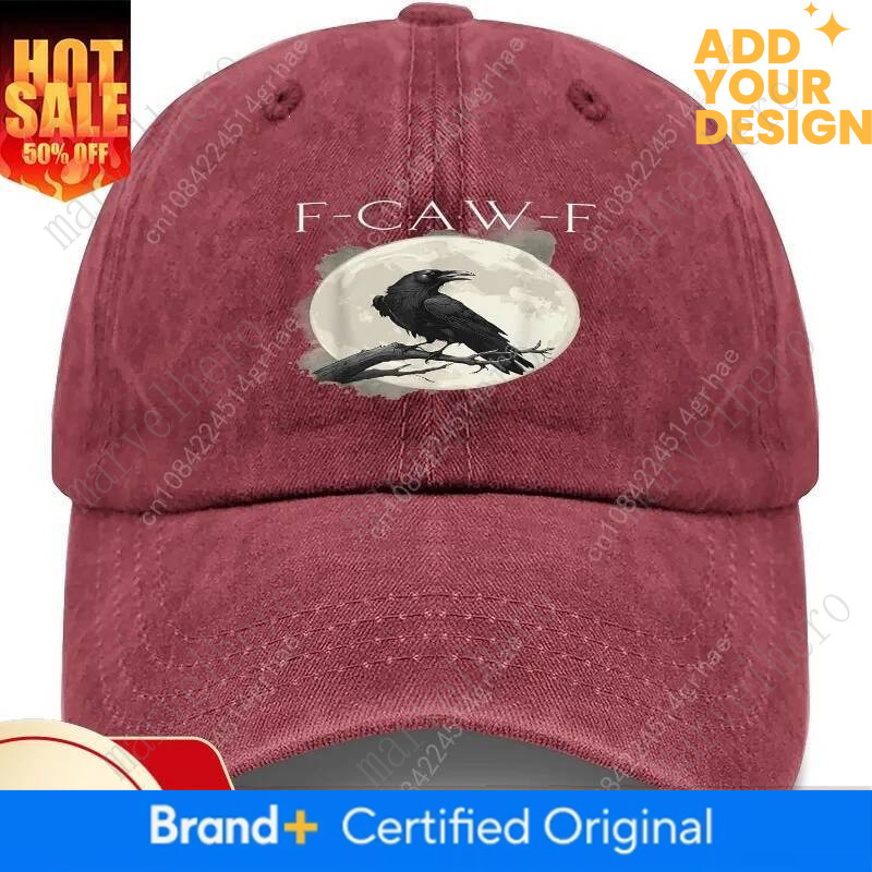 Vintage F-Caw-F Gothic with Wildflowers Black Bird Crow Hat for Mens