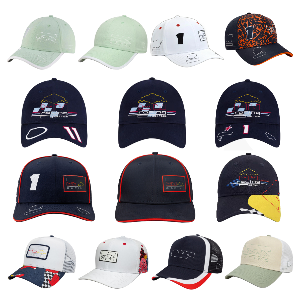 Casquette de course F1 2025 de haute qualité, casquette de baseball des pilotes de l'équipe de Formule 1 pour hommes et femmes, marque de sport d