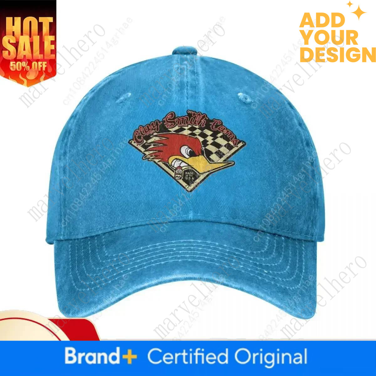 Made In The USA Men Baseball Caps Mr.Horsepower Clay Smith Cams Distressed Washed Hats Vintage Outdoor Gift Snapback Cap