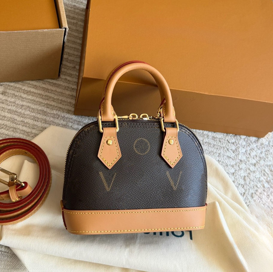 10A Nano Allmas BB Mini Bag designer bag shoulder bag brown Shell bag Luxury Handbag crossbody bag Women Classic monogram Old Flower Printed Leather