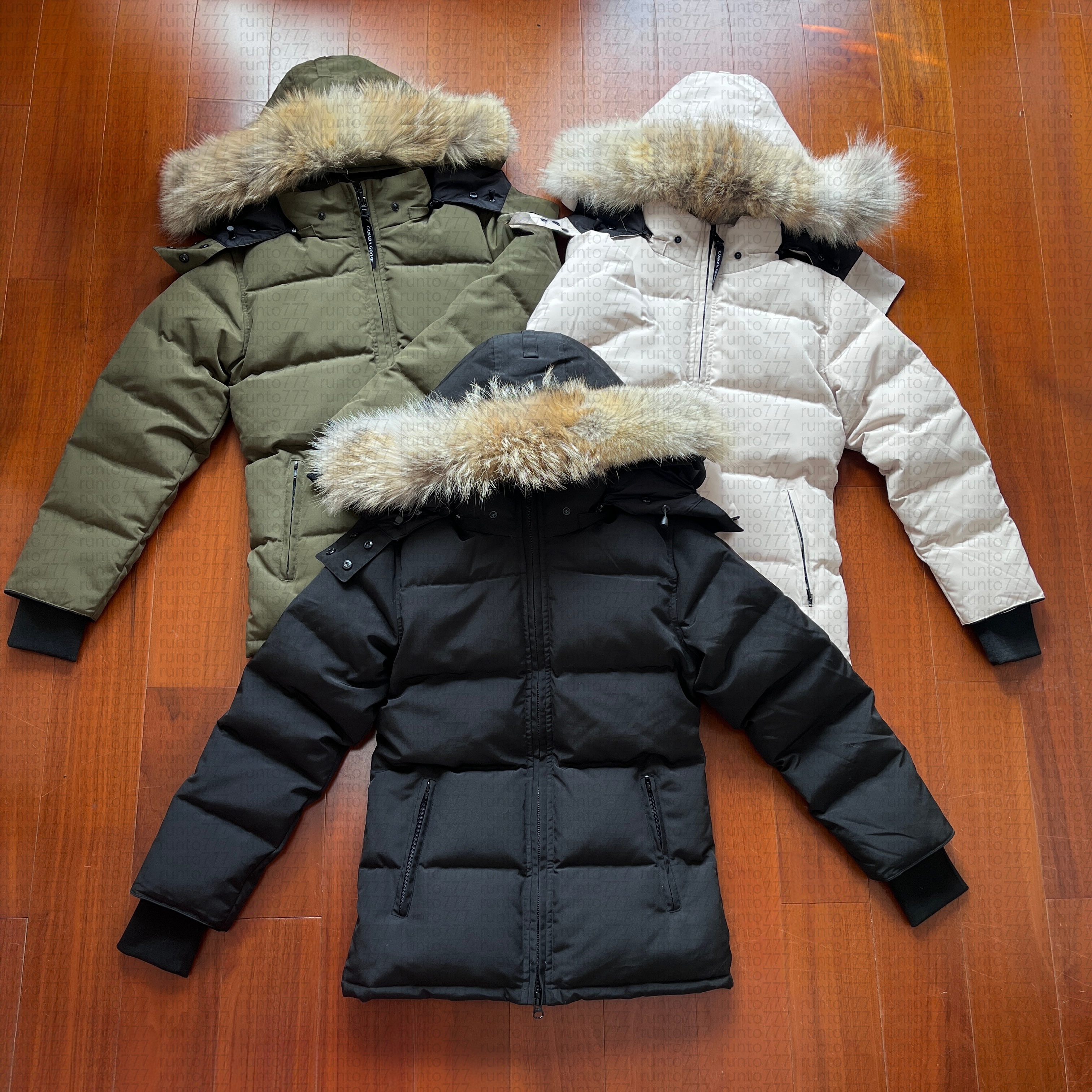 Women Down Jacket Designer Puffer Jackets Winter Parka Coat Real Wolf Fur Outdoor Wyndham Windbreaker Outerwear and waist rope Removable Hooded jack