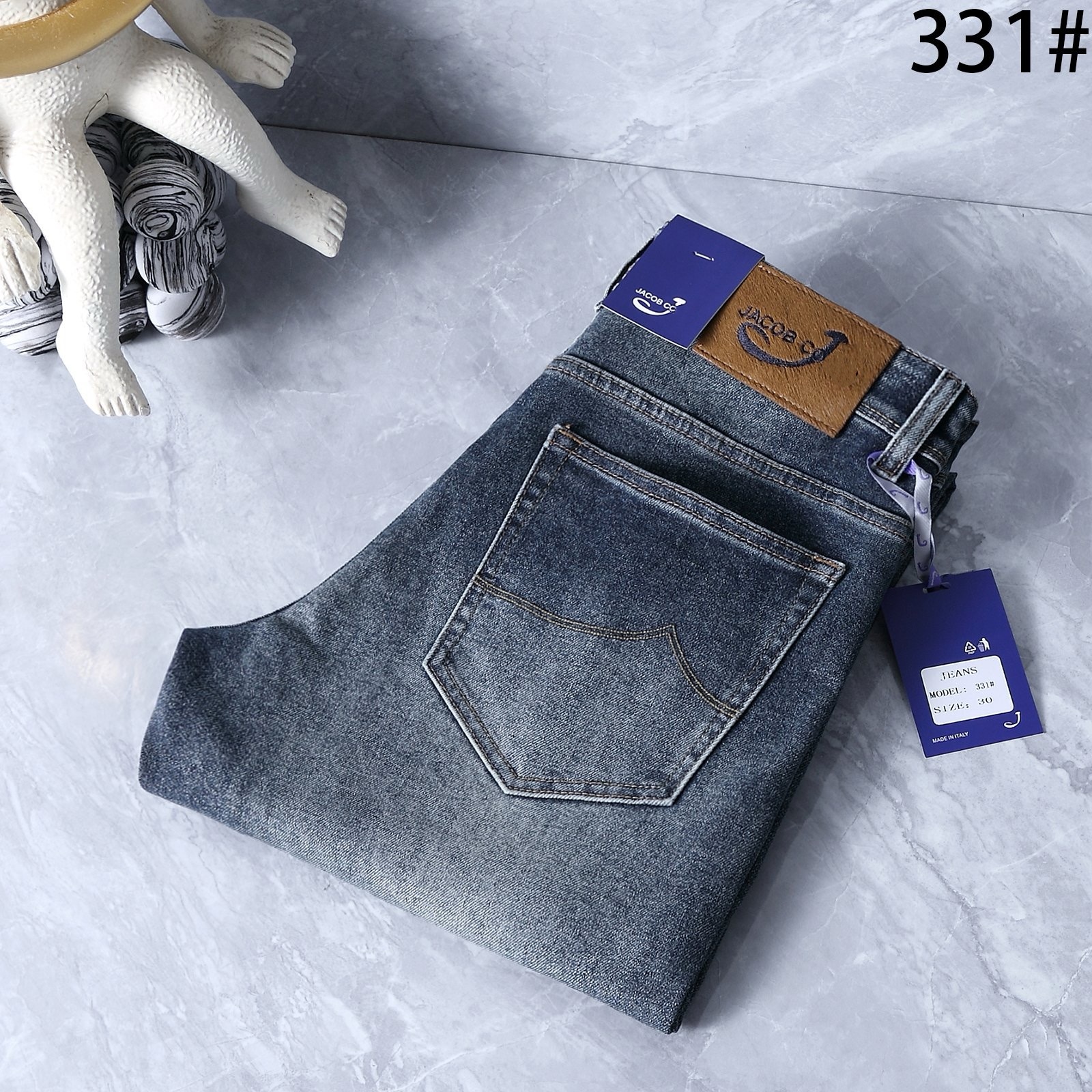 Men's Jeans designer high-quality denim washed motorcycle slim-fit motorcycle jeans ZW96