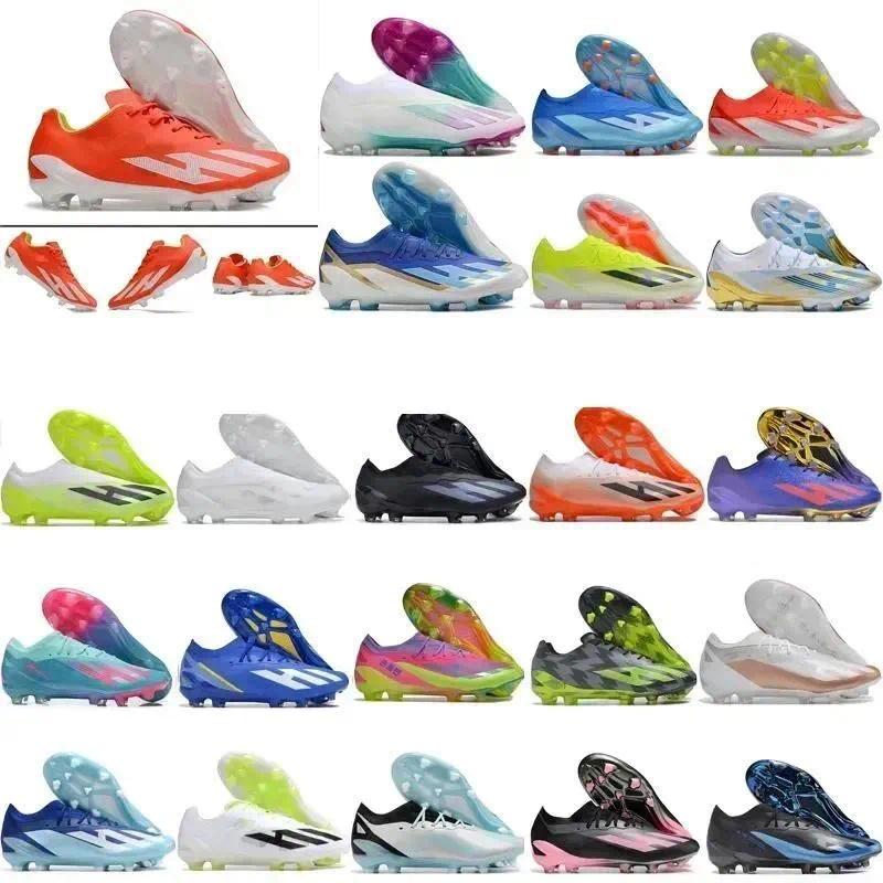 2025 Soccer Boots X Crazyfast.1 FG Laceless Knit Football Cleats Mens Firm Ground Soft Leather Comfortable Training Lithe Soccer Shoes X23 Crazyfast