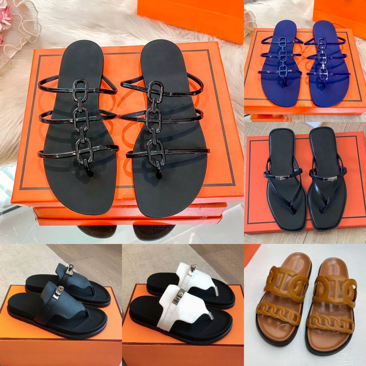Designer womens Island Sandals designer slippers leather flat slippers summer beach flip-flops slides Thong sandals with laces size 35-45