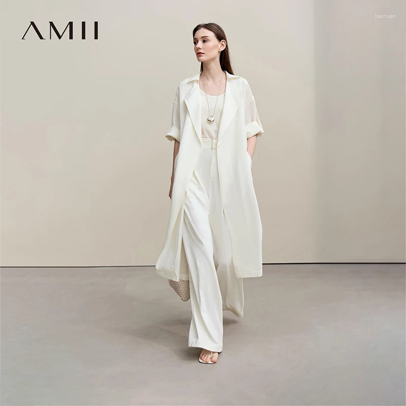 Women's Trench Coats Coat 2026 Autumn Lapel Drop Shoulder Sleeve Solid Color Casual Two Wear Long Jacket 12641077 bc