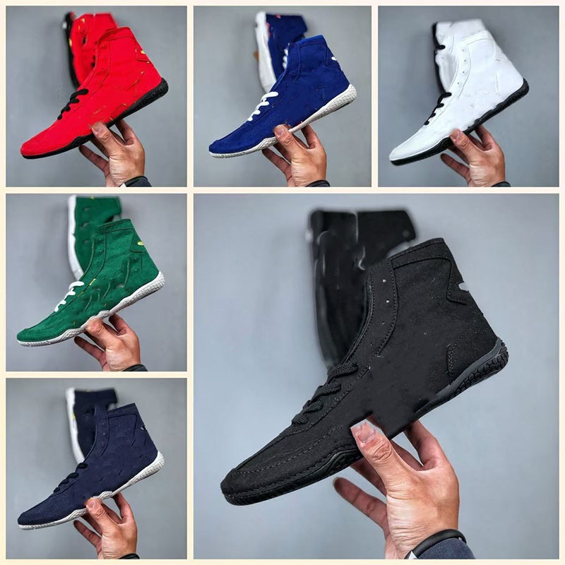 Wrestling Shoes MatBlazer YYB EX-EO White Champagne Piedmont Grey Classic Red Mens Womens High-top Weightlifting Mat Sneakers Top Quality Unisex Box