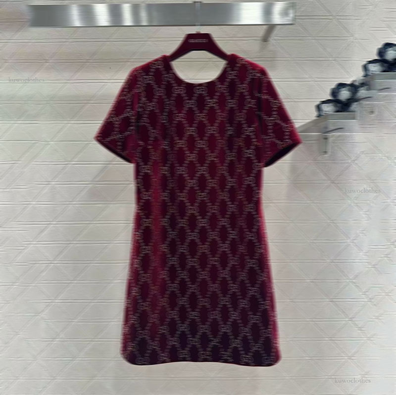 Luxury Dress Women Designer Famous Brand Womens Summer Short Sleeve Velvet Dress Long High Quality Designer Women's Dress Size S-Xl