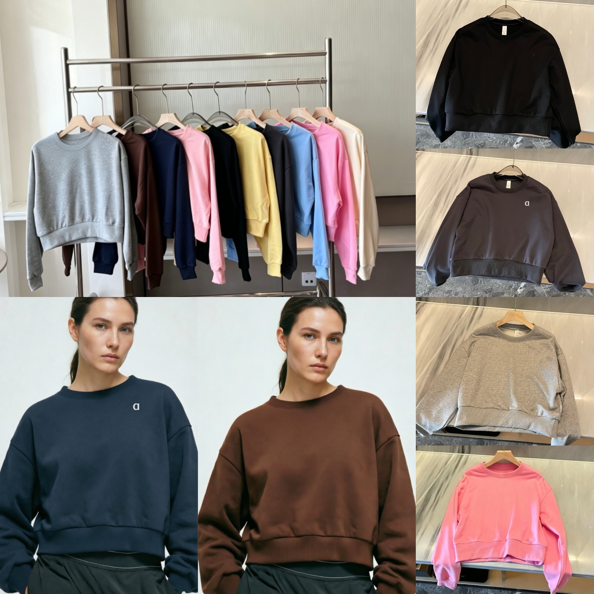 2392A Womens 3D Silver Round Neck Short Sleeve Sweatshirt Casual Loose Fit Hoodie Versatile Slimming Top for Women