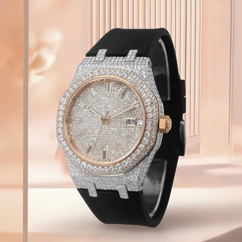 Bussdown Iced Out VVS1 Moissanite Wristwatch Luxury Full Diamond Men's Automatic Watch Miyota 9015 vvs Moissanite watches diamond watches iced