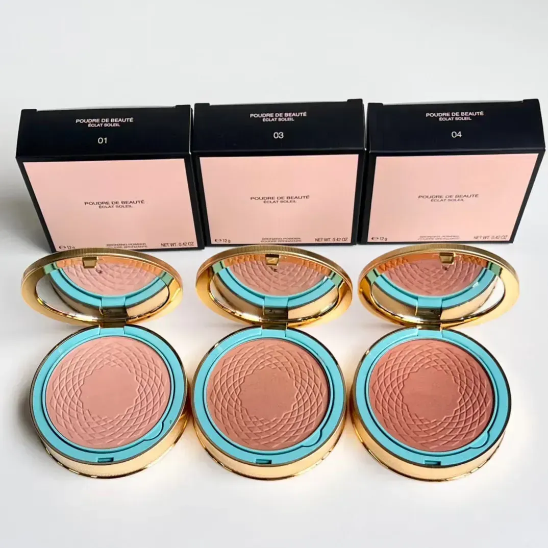 Face Bronzing Powder 12g Brand Pressed Powders Poudre De Beaute Eclat Soleil Bronzing Contouring Shadow Palette Makeup Natural Cosmetics