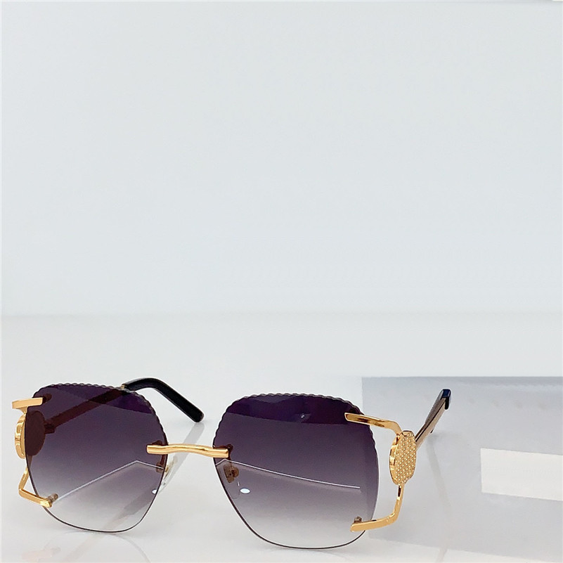 New fashion design square sunglasses 2328 rimless cut lens metal temples simple and popular style versatile outdoor UV400 protection glasses