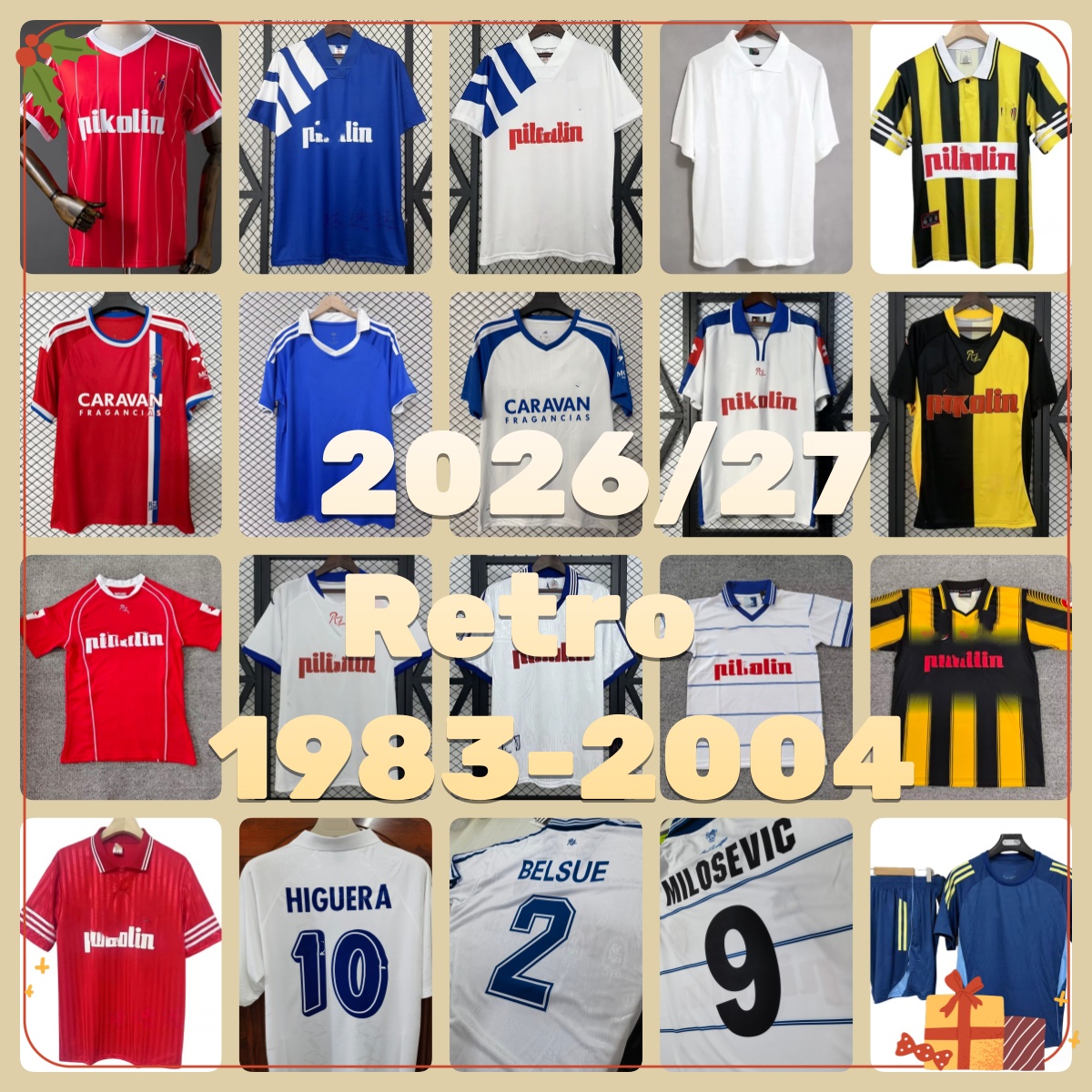 26 27 Real Zaragoza Soccer Jerseys RETRO 94 95 04 05 camisetas de Javi Ros Linares GUTI David Villa vintage classic football shirt 2026 Retro Mat