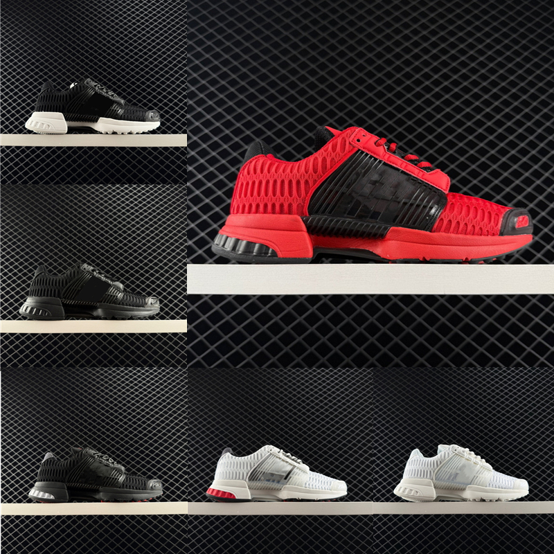 Casual Running Shoes Climacool 1 Low White Black Red Primeknit Sneaker Exchange Mens Mesh Road Trainers Male Lightweight Racing Flats Boys Breathabl