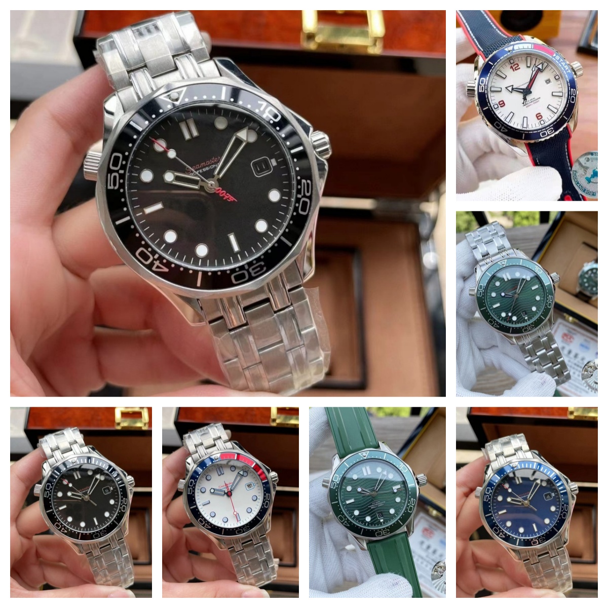 Men Automatic Mechanical Diver Watch 42MM Movement Ceramic Bezel Luminous Date Stainless Steel Bracelet 300M Waterproof Sport Mens Wrist Watch