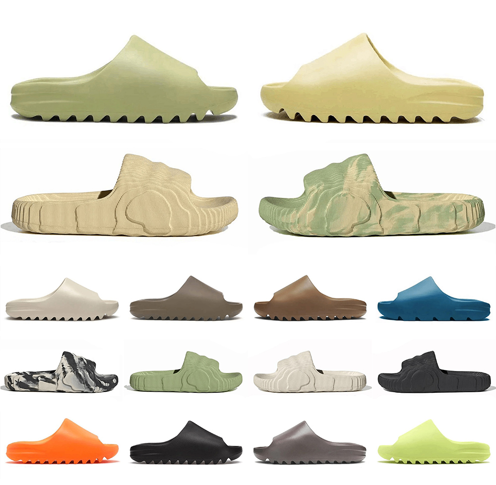Designer Adilette 22 House Slippers for Men Women Slide House Shoes Foam Runner Womens Sandal Summer Fashion Casual Chaussure Bone Onyx Glow Green M