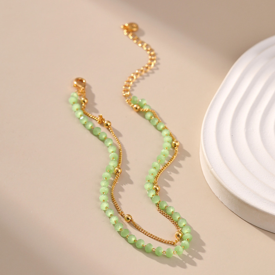 Nouveau produit d'été: frais et simple, design de coupe irrégulière, bracelet de cheville en pierre brute turquoise, chaîne de pied minimaliste d