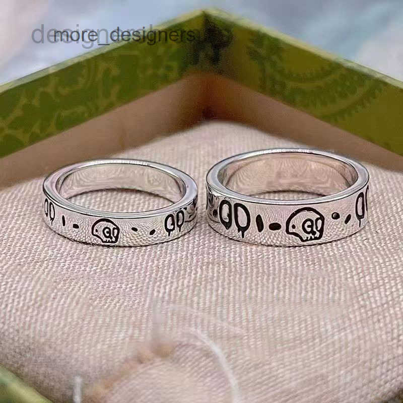 Classic Mens Designer Love Rings For Women Ghost Skull Ring Plated Vintage Sier Fashion Unisex Homme Bague 171