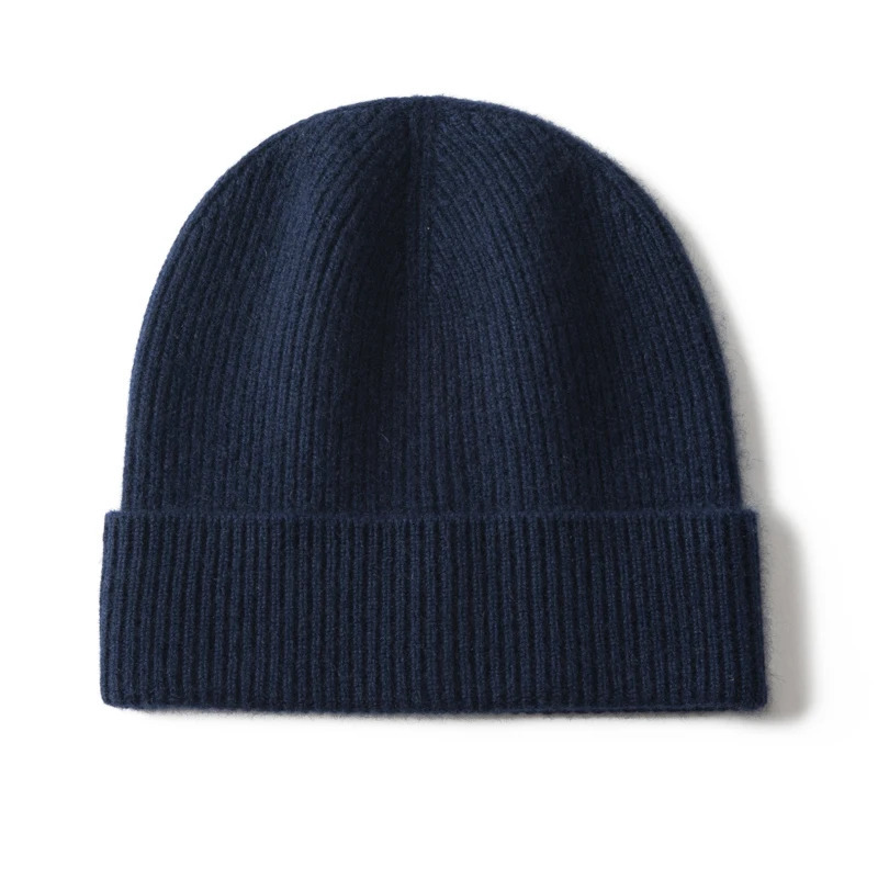 MERRILAMB Natural Cashmere Hat For Men Winter Soft Warm Outdoor Casual Knitted Beanie Hat Autumn Solid Color Ribbed Caps 260917