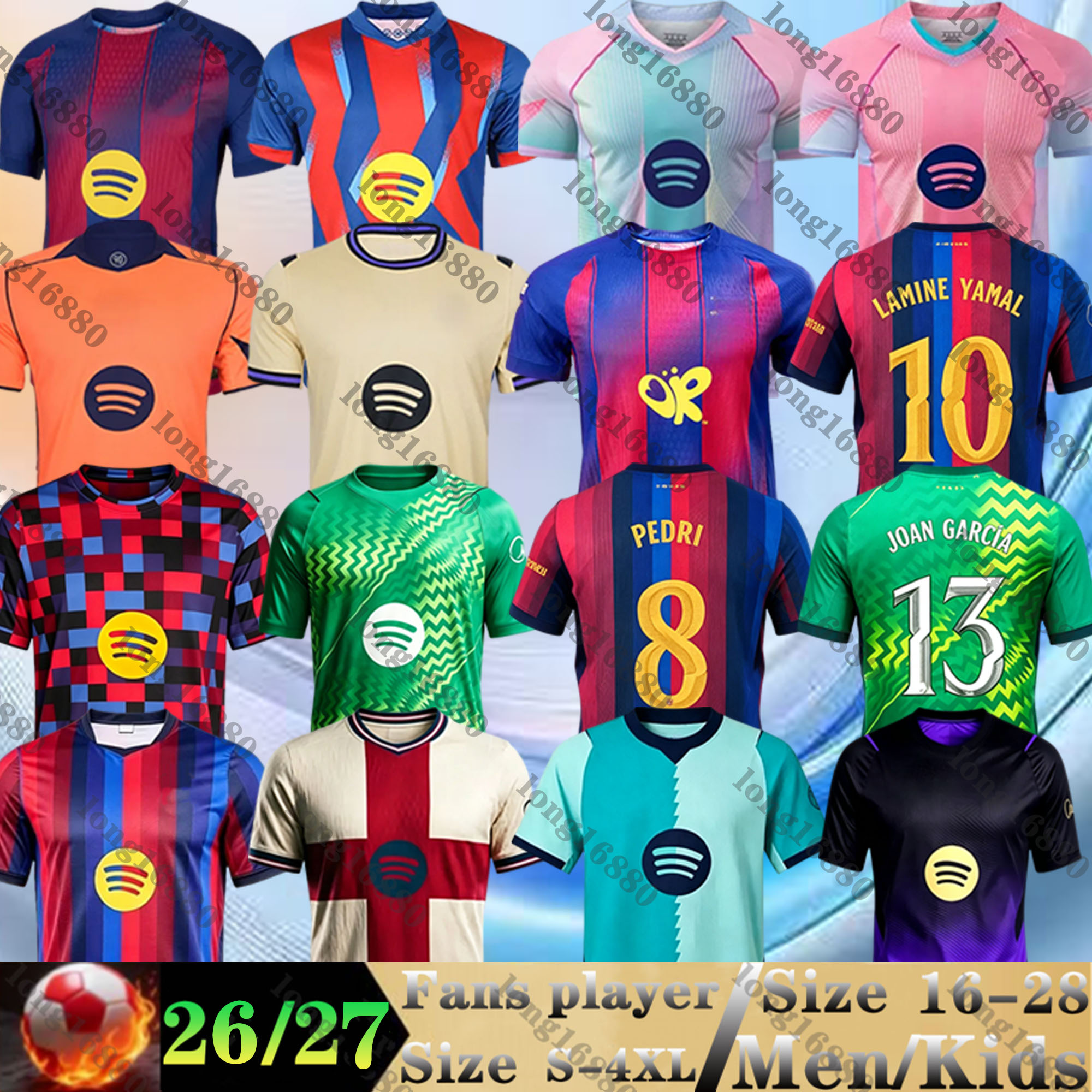 Barcelone 2026 LAMINE YAMAL Lewandowski Soccer Jerseys Gordon GAVI RASHFORD FERRAN 25 26 27 Maillot de football TOP F. DE JONG hommes Kit enfants
