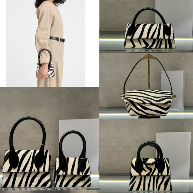 10A Designer Bags Luxury Women Zebra Print Faux Pony Hair Handbag Retro Animal Pattern Mini Top Handle Bag Trendy Underarm Shoulder Crossbody