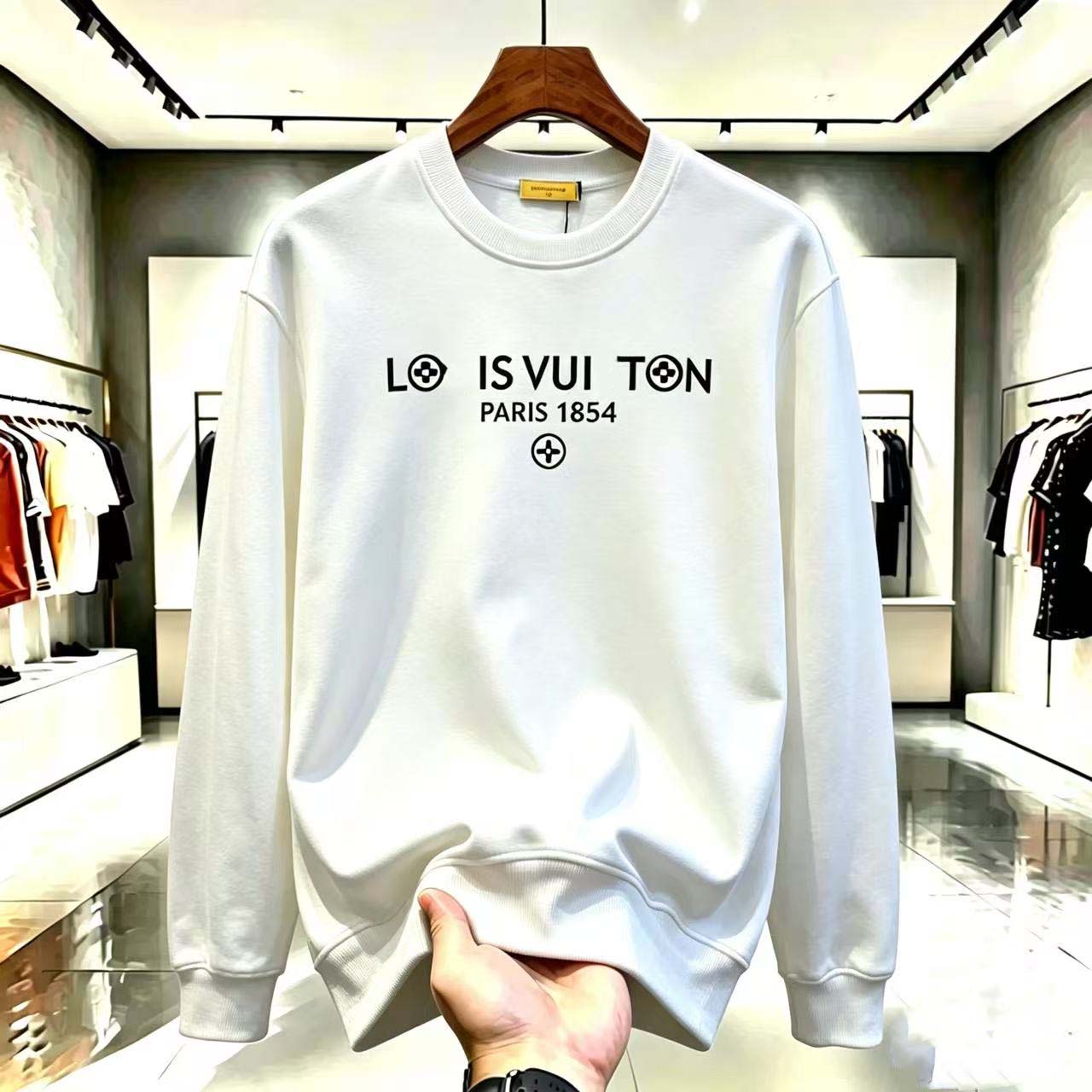 Autumn/Winter Men's European 26 New Light Luxury Hoodie Fashionable Couple Round Neck Long Sleeve Printed Casual Trendy Hoodie88