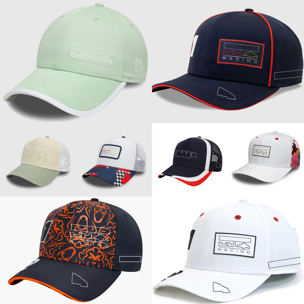 2025 Nouveau F1 Champion Racing Cap Formule 1 Team Driver Casquette de baseball Hommes Femmes Racing Logo Broderie Casquette Unisexe Mode Trucker
